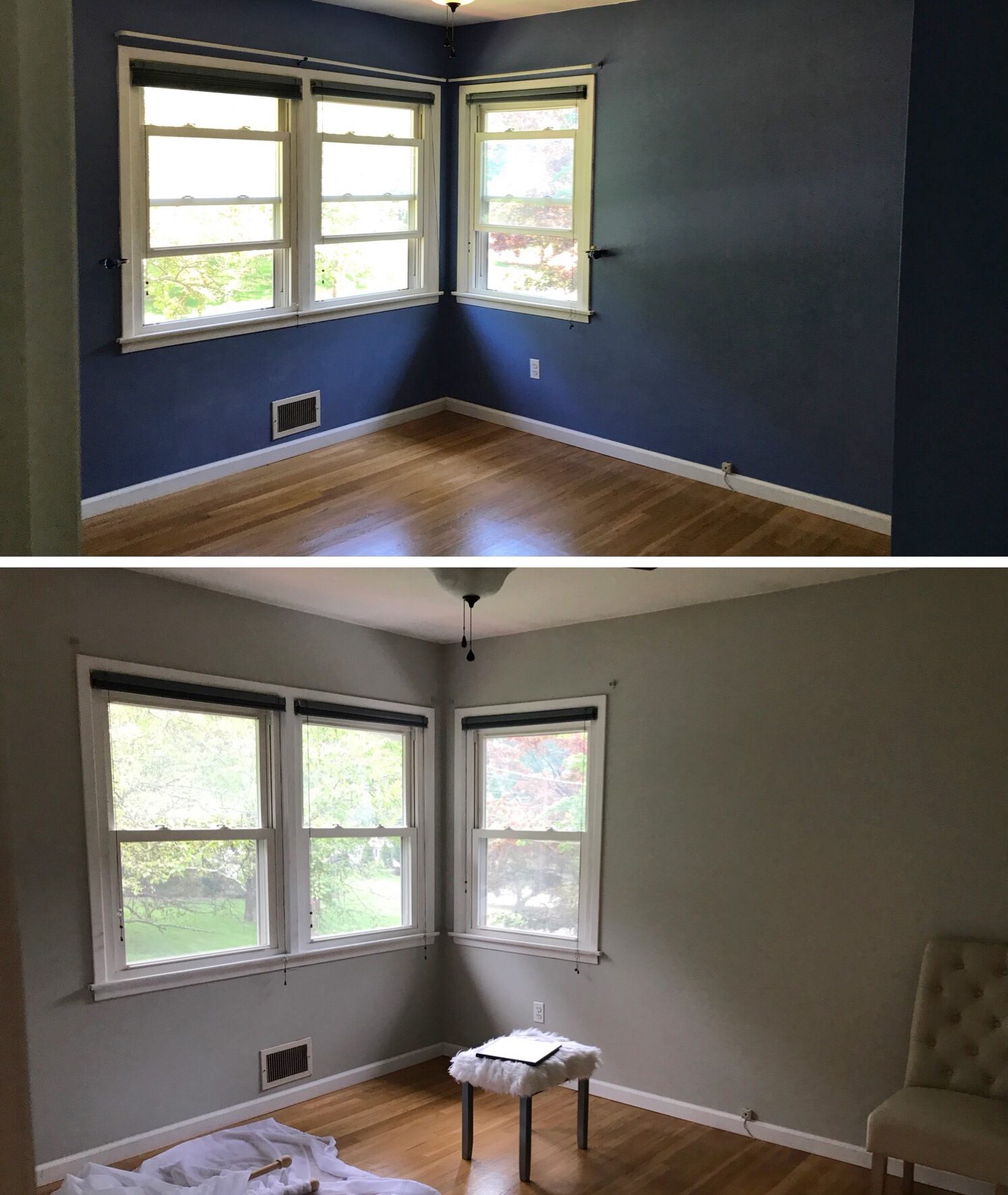 Before and after, Home decor, Interior design, Interior decor, Gray Paint, Sherwin Williams, Glam Decor, Redesign, Interior, Interior design, Home inspo, Decor inspo