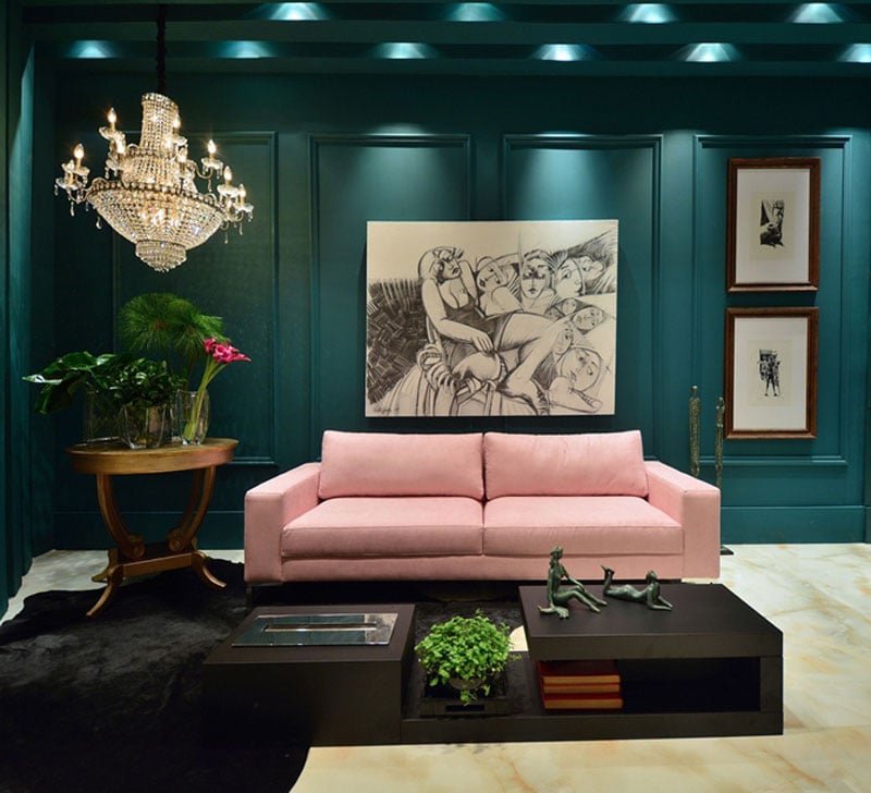 teal pink luxury room