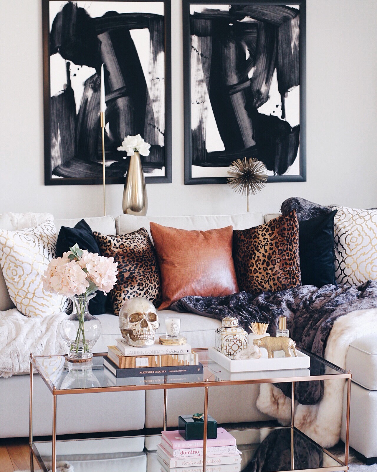 masculine glam living room