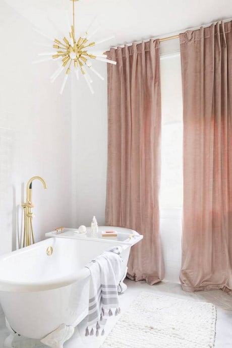 blush velvet curtains