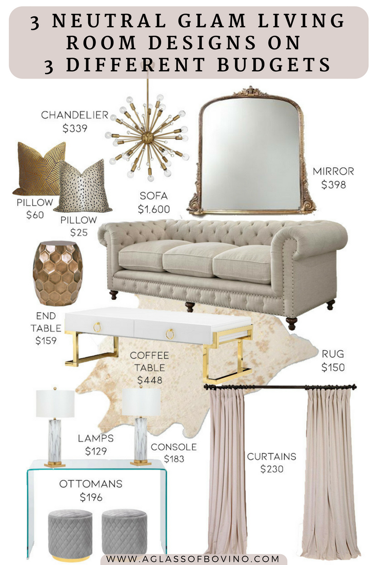 neutral glam living room