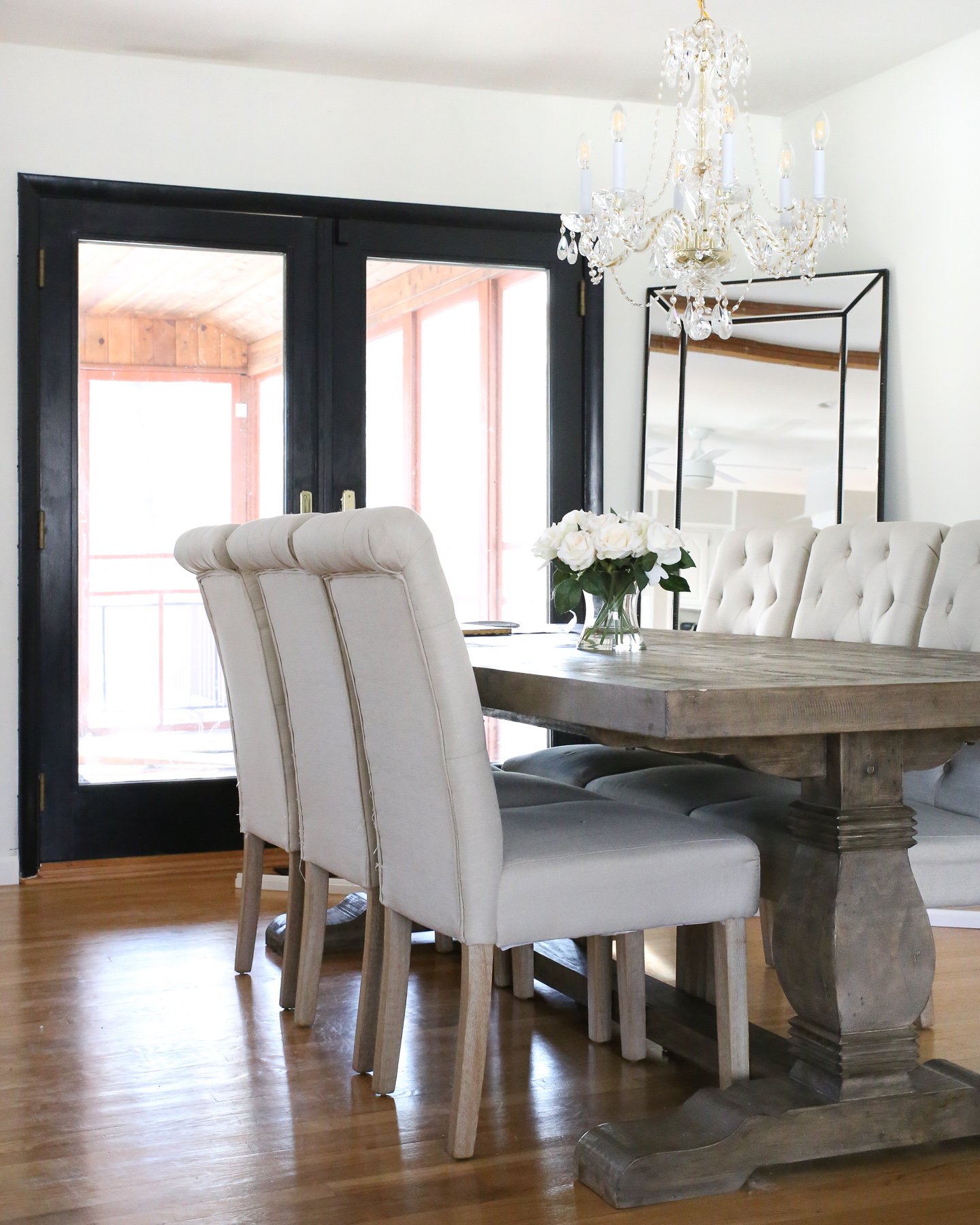 black-paint-doors-rustic-glam-dining-room