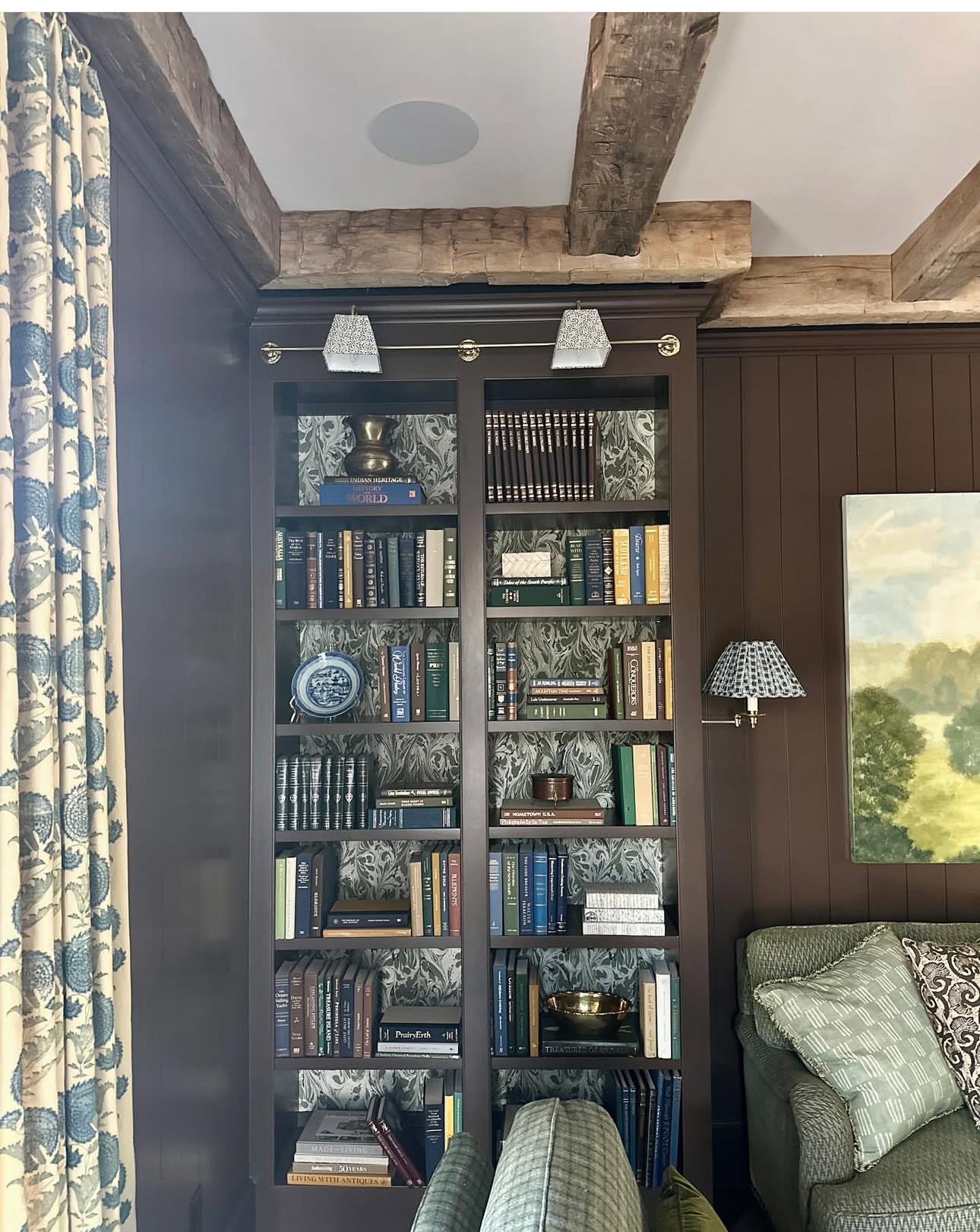 brown walls shelves